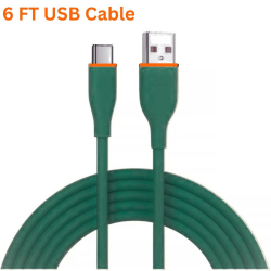 6FT Type-C to USB Cable 2.4A Heavy-Duty Durable Soft Flexible Tangle-Free Charging