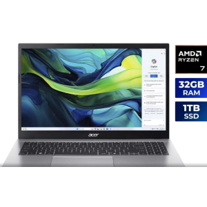 Acer Aspire Go 15 15.6" AMD Ryzen 7 5825U Laptop 32GB DDR4 Memory 1TB PCIe Gen4 SSD, Windows 11
