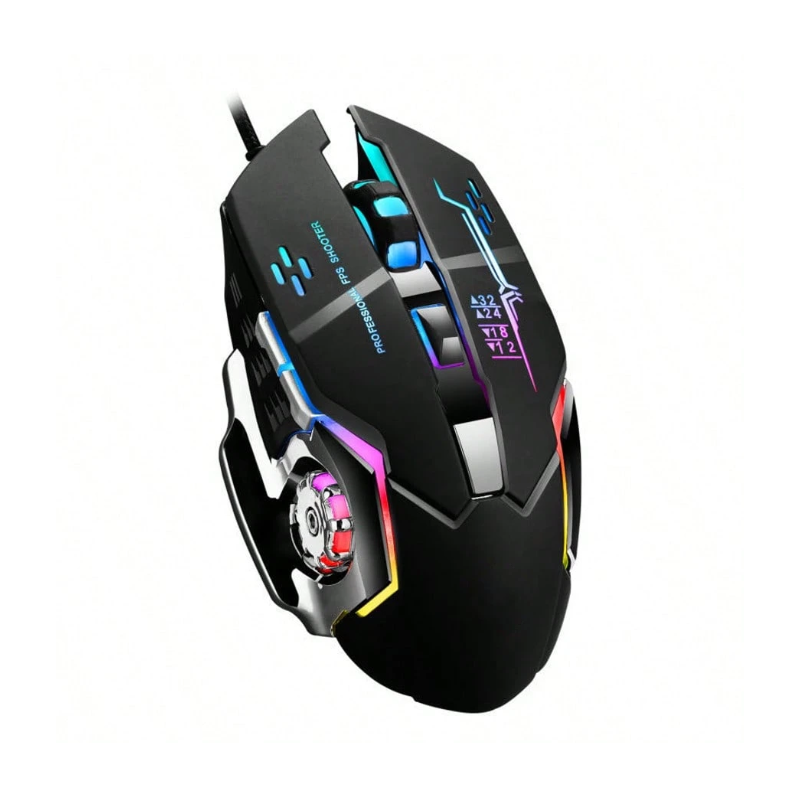 6D Wired Gaming Mouse, Cool Breathing Light Effect, Comfortable Hand Feeling, PDI 4th Gear Switch,