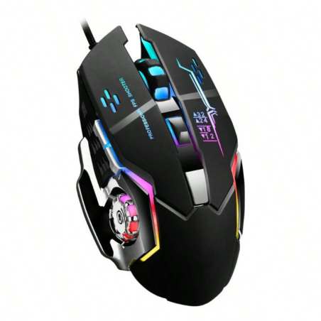 6D Wired Gaming Mouse, Cool Breathing Light Effect, Comfortable Hand Feeling, PDI 4th Gear Switch,