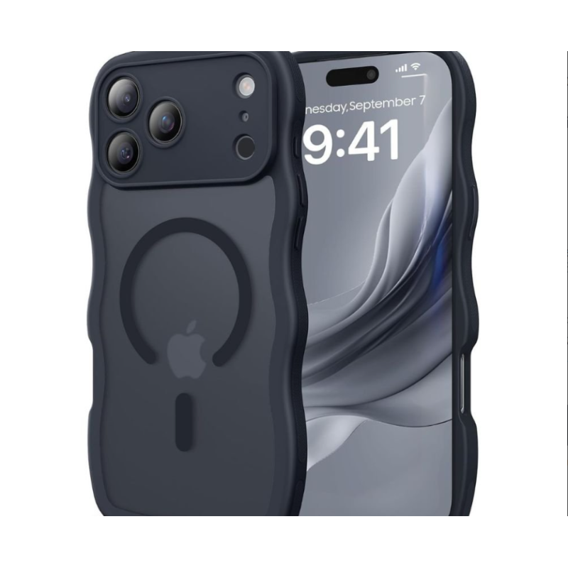 Phone Case with Magnetic Magsafe Ring and Camera Protection for Apple iPhone 17 Pro Max (Black)