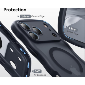 Phone Case with Magnetic Magsafe Ring and Camera Protection for Apple iPhone 17 Pro Max (Black)