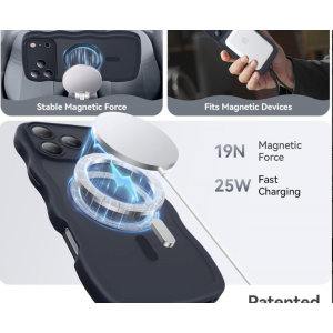 Phone Case with Magnetic Magsafe Ring and Camera Protection for Apple iPhone 17 Pro Max (Black)