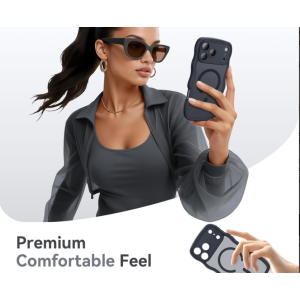 Phone Case with Magnetic Magsafe Ring and Camera Protection for Apple iPhone 17 Pro Max (Hot Pink)