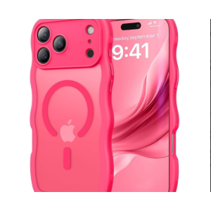 Phone Case with Magnetic Magsafe Ring and Camera Protection for Apple iPhone 17 Pro Max (Hot Pink)