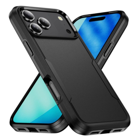 Shockproof Armor Phone Case for Apple iPhone 17 Pro Max (Black)