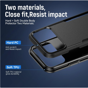 Shockproof Armor Phone Case for Apple iPhone 17 Pro Max (Black)