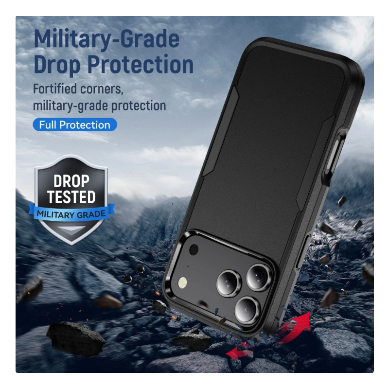 Shockproof Armor Phone Case for Apple iPhone 17 Pro Max (Navy Blue)