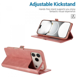 Card Holder Slot & Foldable Front Cover – Elegant Protection for Apple iPhone 17 Pro Max (Blue)