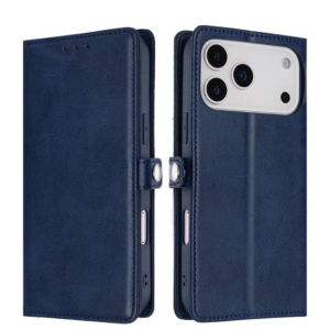 Card Holder Slot & Foldable Front Cover – Elegant Protection for Apple iPhone 17 Pro Max (Blue)