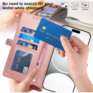 Card Holder Slot & Foldable Front Cover – Elegant Protection for Apple iPhone 17 Pro Max (Purple)