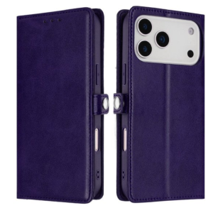 Card Holder Slot & Foldable Front Cover – Elegant Protection for Apple iPhone 17 Pro Max (Purple)