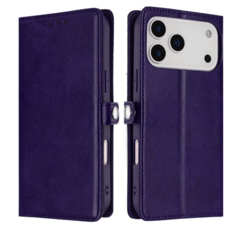 Card Holder Slot & Foldable Front Cover – Elegant Protection for Apple iPhone 17 Pro Max (Purple)