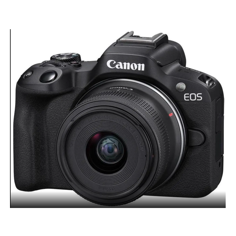 Canon EOS R50 Mirrorless Camera with RF-S 18-45mm f/4.5-6.3 IS STM Lens, Black