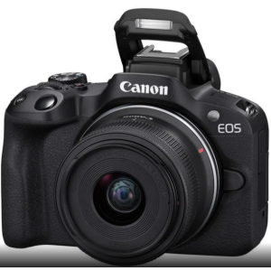 Canon EOS R50 Mirrorless Camera with RF-S 18-45mm f/4.5-6.3 IS STM Lens, Black