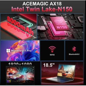 ACEMAGIC Laptop Computer, 16GB DDR4 512GB SSD, 18.5 Inch Laptop with Intel Quad-Core