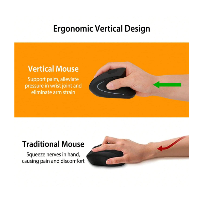 1PC 2.4G Wireless Vertical Mouse Ergonomic Optical Mice