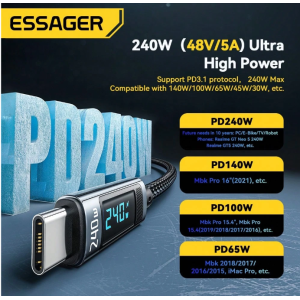 ESSAGER 240W USB Type C To USB C Cable