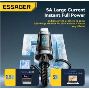 ESSAGER 240W USB Type C To USB C Cable