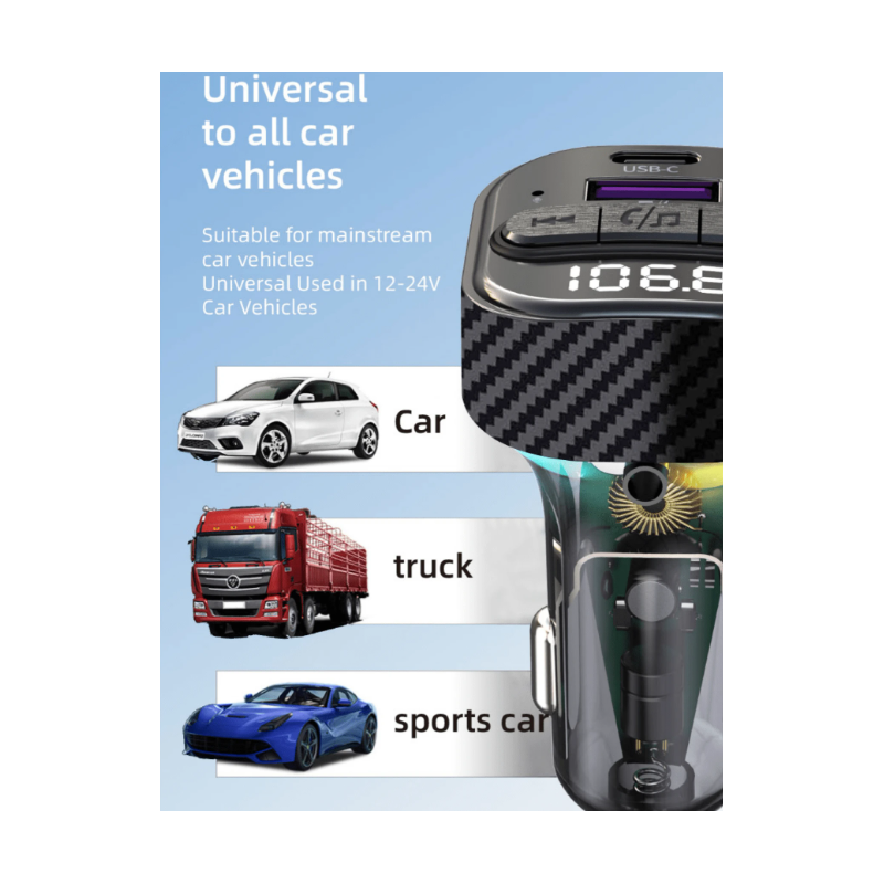 YITUMU Car Bluetooth 5.3 FM Transmitter,