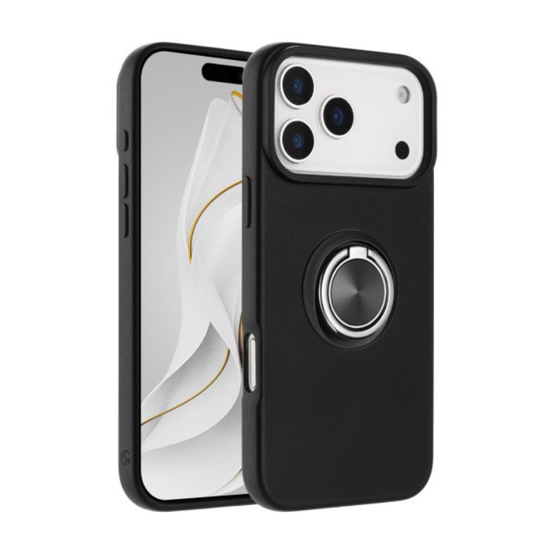 Phone Case with Glossy Finish – Superior Protection & Built-In Ring for Apple iPhone 17 Pro Max (Black)