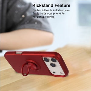 Phone Case with Glossy Finish – Superior Protection & Built-In Ring for Apple iPhone 17 Pro Max (Red)