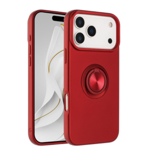 Phone Case with Glossy Finish – Superior Protection & Built-In Ring for Apple iPhone 17 Pro Max (Red)