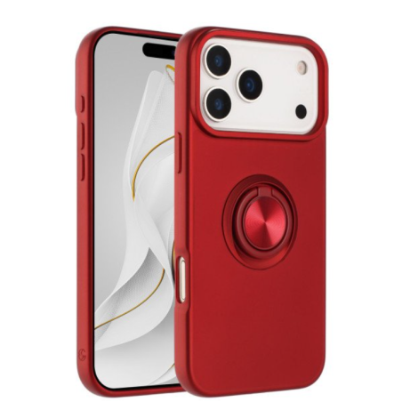 Phone Case with Glossy Finish – Superior Protection & Built-In Ring for Apple iPhone 17 Pro Max (Red)