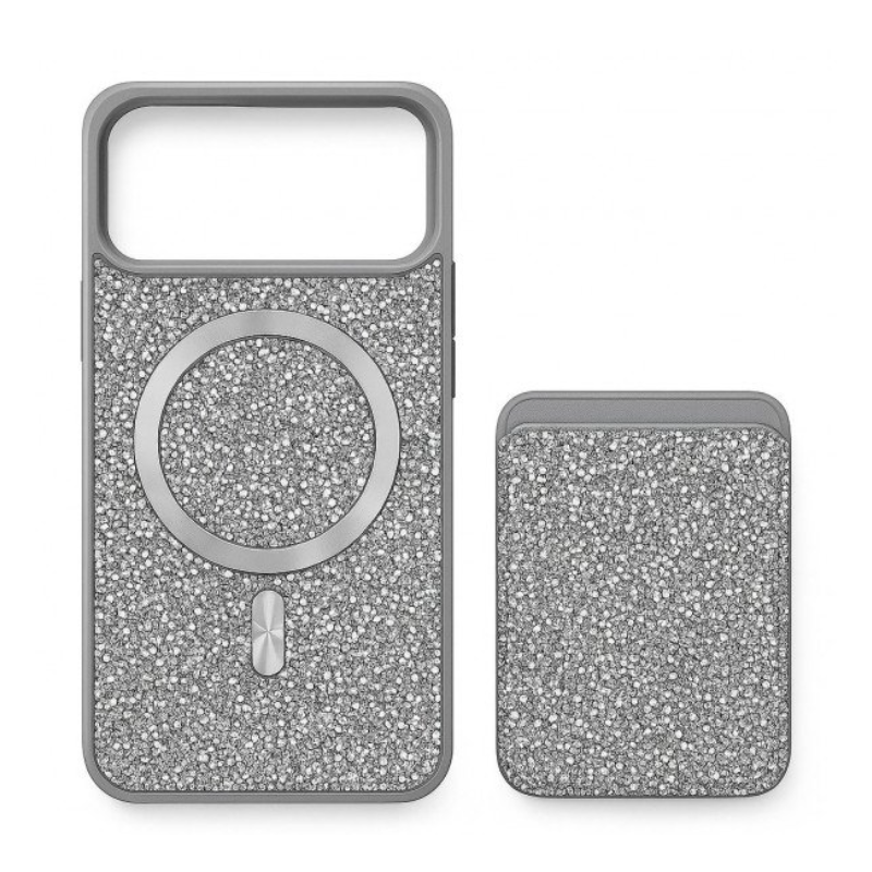 Phone Case with Magsafe Wallet for Apple iPhone 17 Pro Max (Silver)