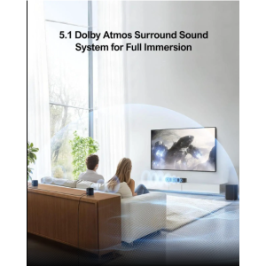 5.1ch Sound Bar with Dolby Atmos, Surround Sound System for TV, Sound Bar for Smart TV and Home