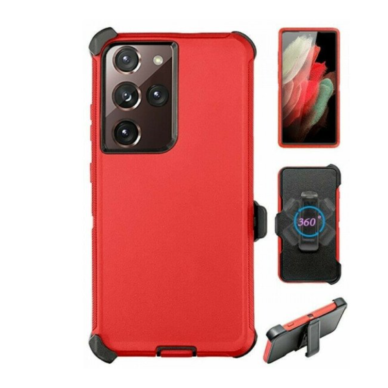 Case with Belt Clip for Samsung Galaxy S25 FE (Red / Black)