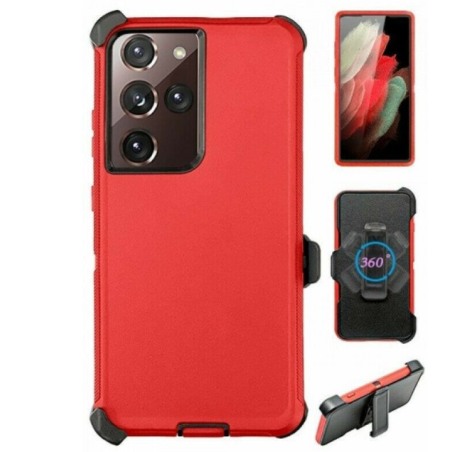 Case with Belt Clip for Samsung Galaxy S25 FE (Red / Black)