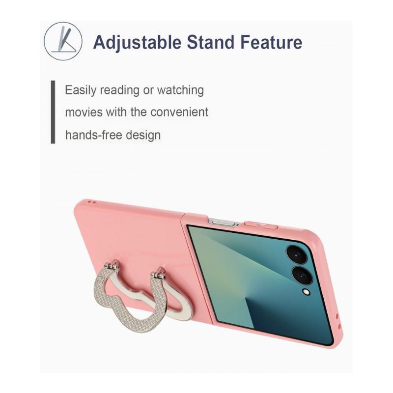 Case with Butterfly Kickstand for Samsung Galaxy Z Flip 7 (White)