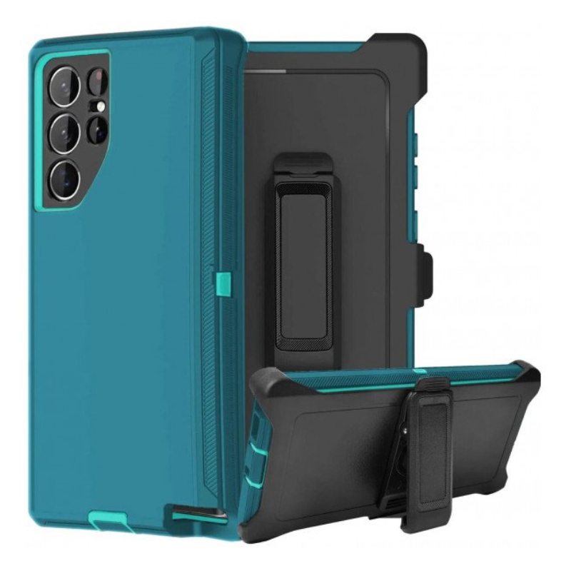 Case with Clip for Samsung Galaxy S25 Ultra 5G (Aqua Blue / Blue)
