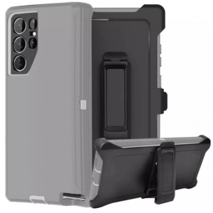 Case with Clip for Samsung Galaxy S25 Ultra 5G (Gray / White)