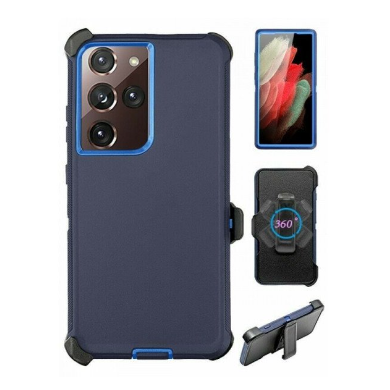 Case with Clip for Samsung Galaxy S25 5G (Navy Blue / Blue)