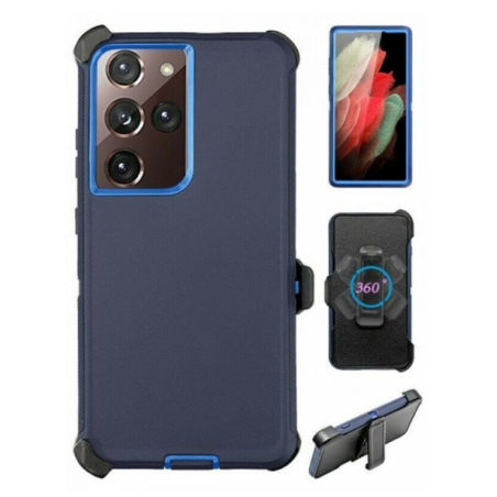 Case with Clip for Samsung Galaxy S25 5G (Navy Blue / Blue)