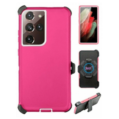 Case with Clip for Samsung Galaxy S25 5G (Pink / White)