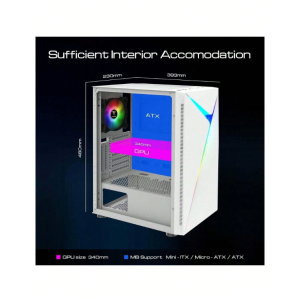 Atx Mid Tower Gaming Computer Pc Case With Side