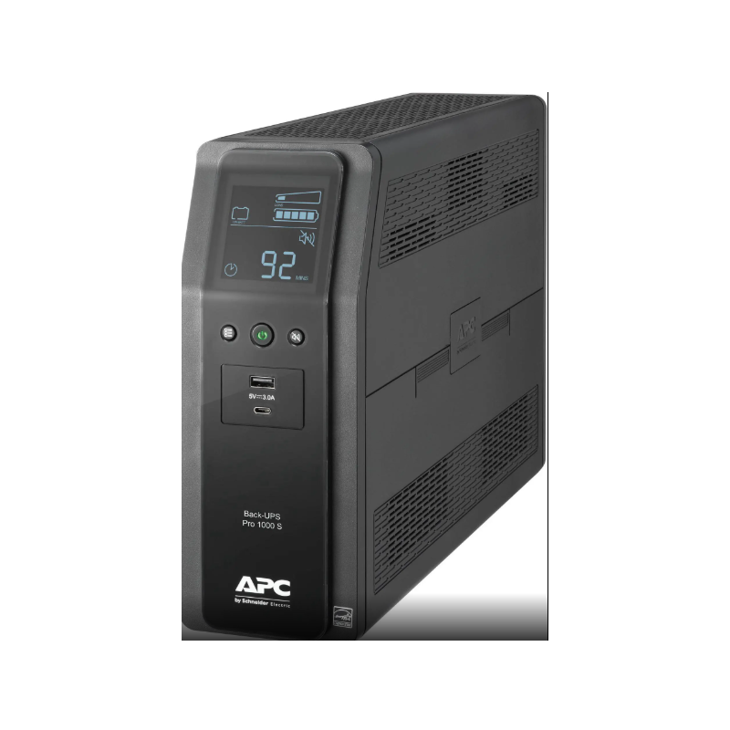 APC BR1000MS Back-UPS Pro, 1000VA/600W, Tower, 120V, 10x NEMA 5-15R outlets, Sine Wave, AVR, USB
