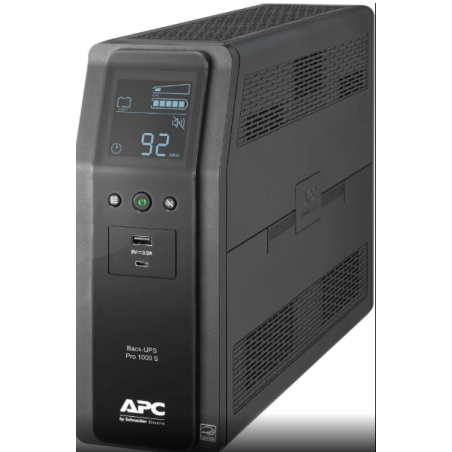 APC BR1000MS Back-UPS Pro, 1000VA/600W, Tower, 120V, 10x NEMA 5-15R outlets, Sine Wave, AVR, USB