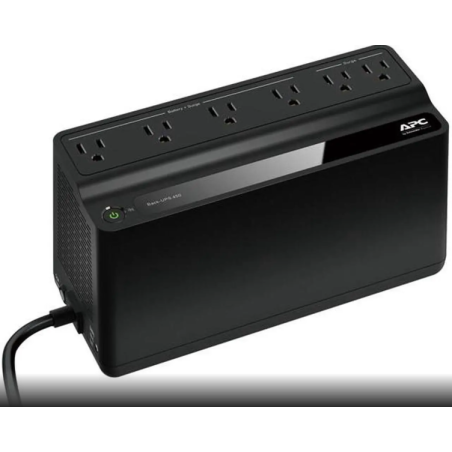APC BN450M UPS 450VA, 120V, 6 NEMA outlets (2 surge), Battery is not user replaceable - 8 Hour