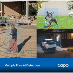 TP-Link Tapo 2K QHD Outdoor Pan/Tilt Wi-Fi Security Camera, 360° View, Motion Tracking, Color Night