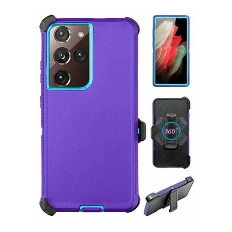Case with Clip for Samsung Galaxy S25 5G (Purple Blue)