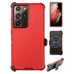 Case with Clip for Samsung Galaxy S25 5G (Red / Black)