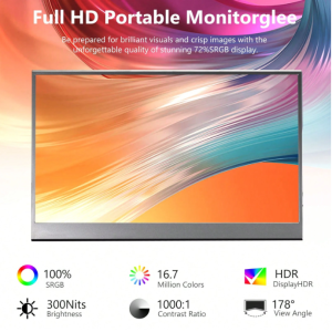 FLYZUNI 15.6 Inch Portable Monitor,1080P USB-C