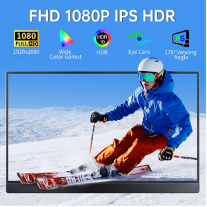 15.6-Inch Portable Monitor, Ratio: 16:9 Full HD 1920