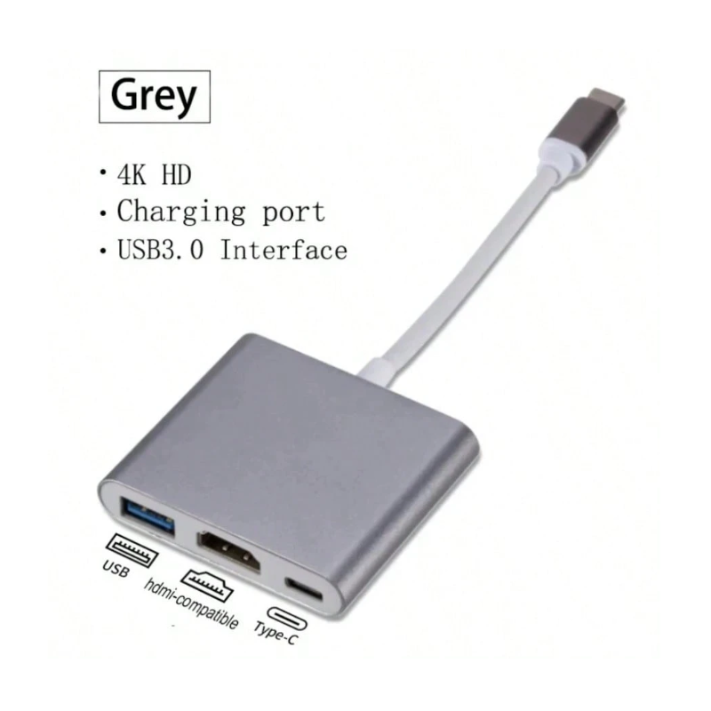 USB Hub 3 In 1 USB C To HDMI-Compatible USB 3.0