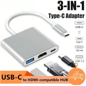 USB Hub 3 In 1 USB C To HDMI-Compatible USB 3.0