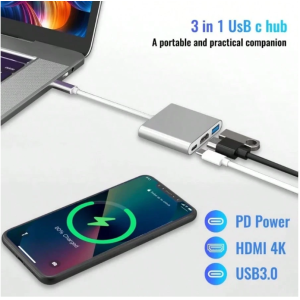 USB Hub 3 In 1 USB C To HDMI-Compatible USB 3.0